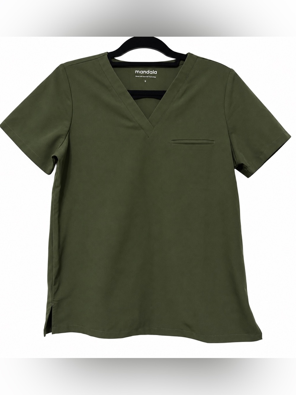 🦋 Mandala| One Pocket Scrub Top Olive Green Size Small Equa-Tek